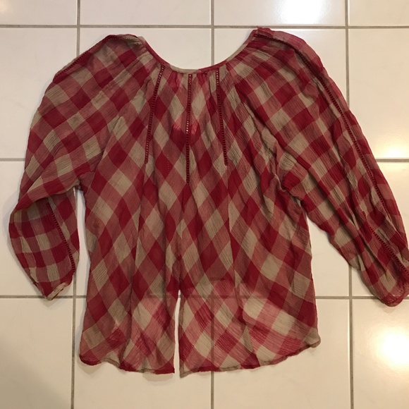 Flowy Free People plaid top - Picture 2 of 3